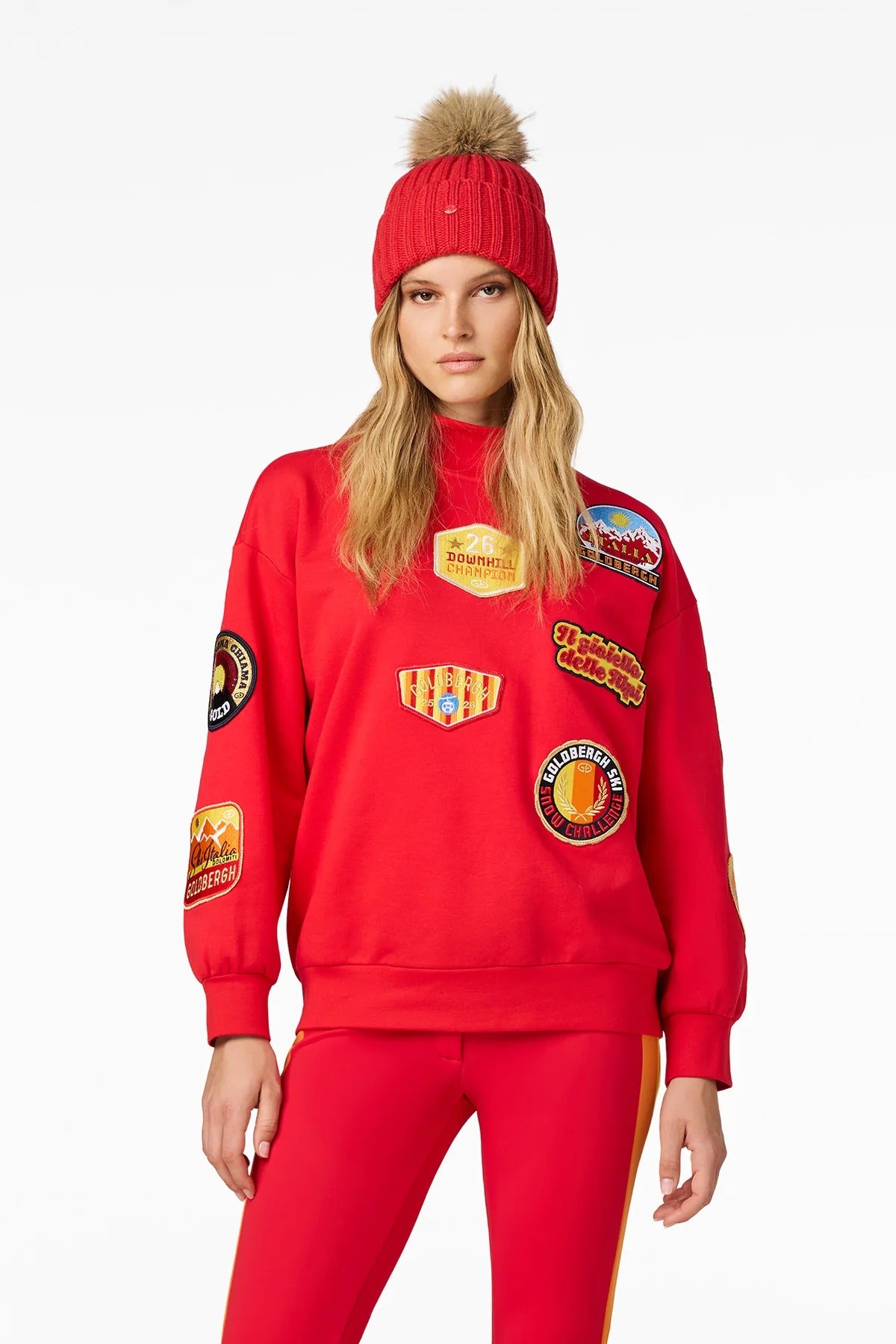 Women's sweatshirt with patches ROMA red