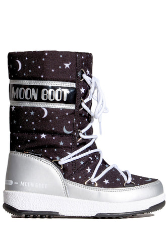 ŚNIEGOWCE MOON BOOT JR GIRLQ UNIVERSE WP SILVER BL