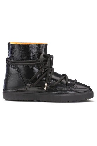 Inuikii Patent Black Yellow Sneaker Shoes