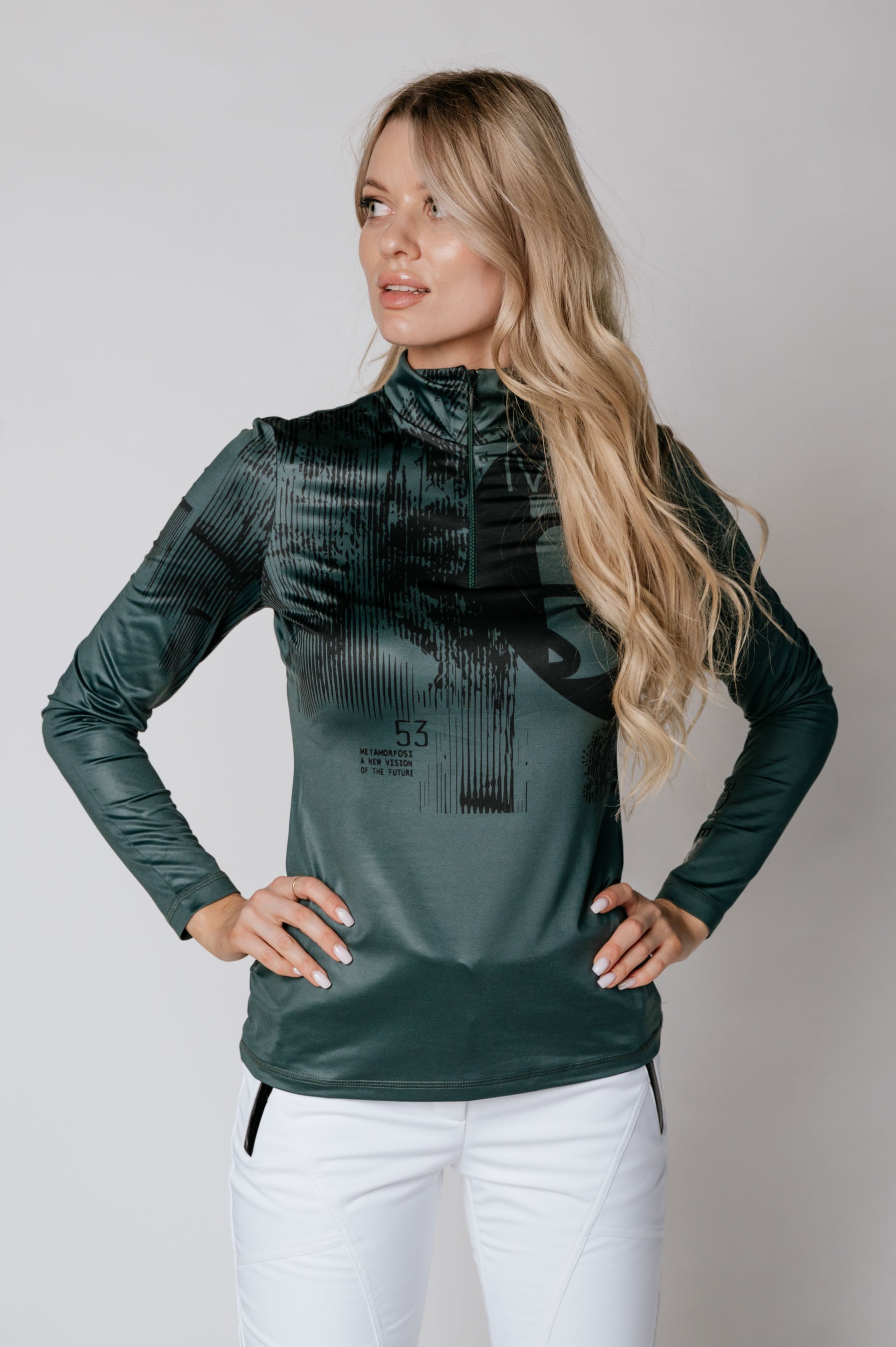 Women's Half Zip Blouse Yves